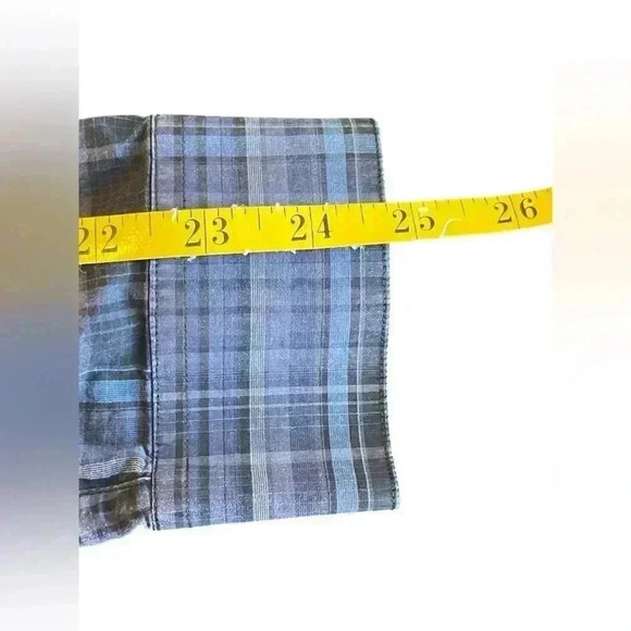 Theory Men’s Zac PS Aviston Plaid Button Down Shirt Medium Blue Black Office - Picture 8 of 9